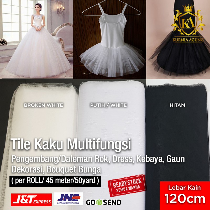 Kain Tile Tulle Tila Keras Kaku Hard Tulle per Roll Lebar 120cm Murah Banget Multifungsi