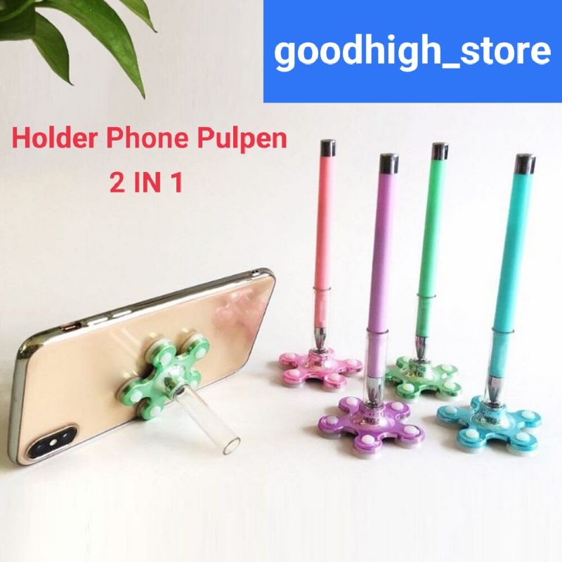

Pulpen Plus Holder VIP Phone stand bunga / 2in1