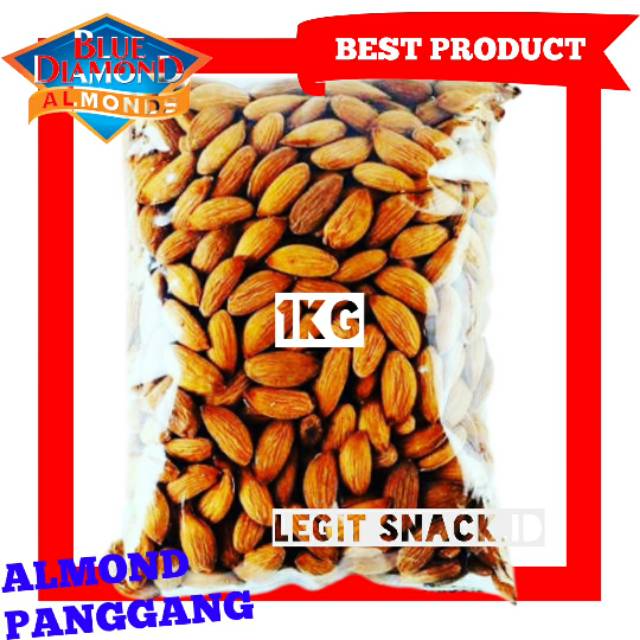 

1Kg Kacang Almond Roasted Blue Diamond Kupas Utuh / Almond Panggang 1 Kg Tanpa Kulit / Almon Oven