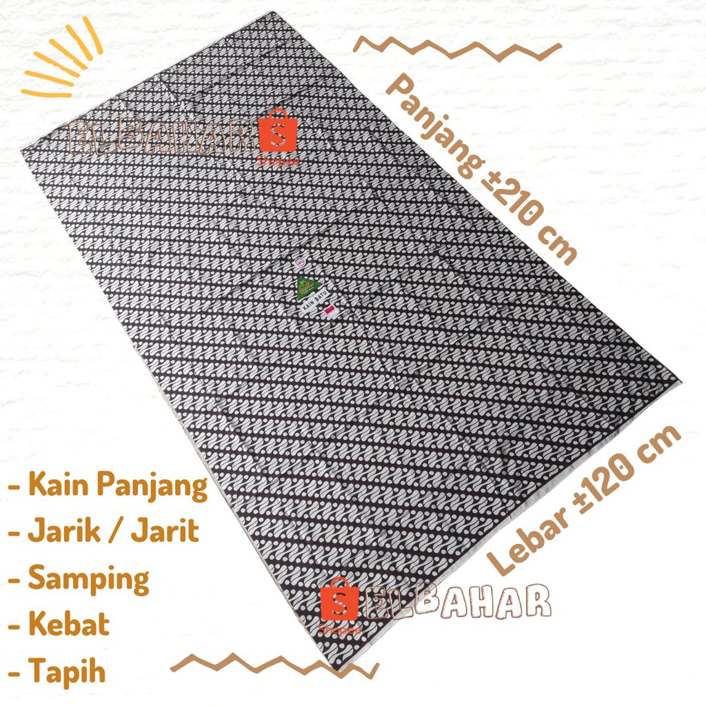 Kain Batik Putih DAHLIA Samping Kain Panjang Kain Batu Kebat Tapih Jarit Jarik