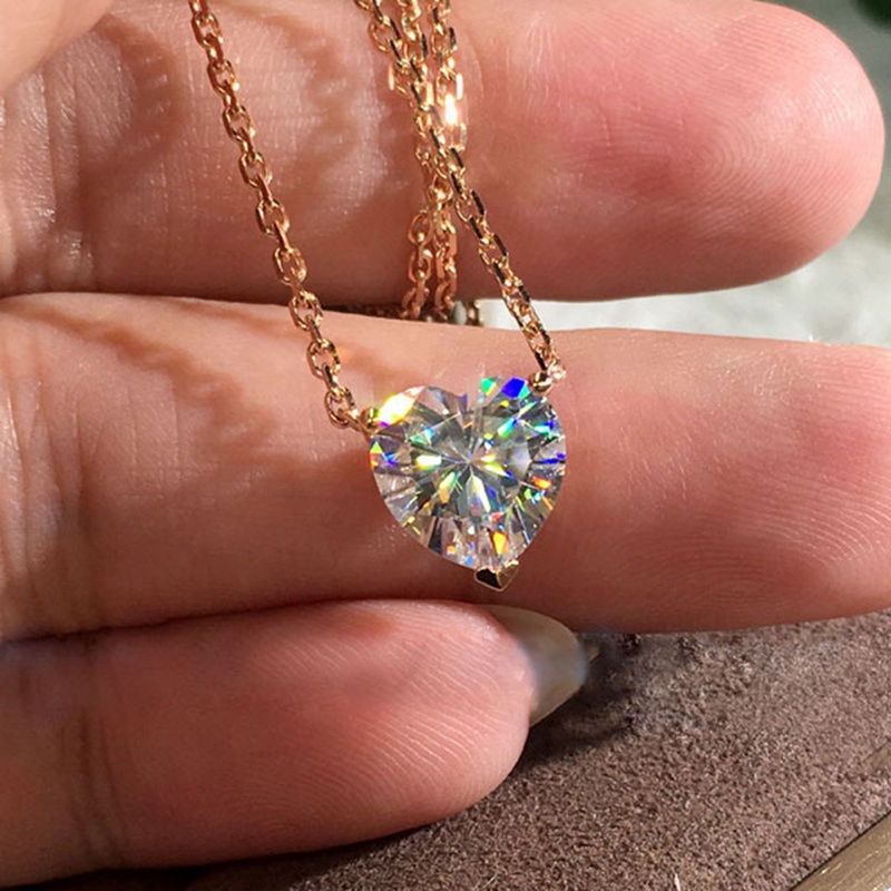 Kalung Rantai Sterling Silver 925 Dengan Liontin Batu Zircon Kubik Untuk Wanita