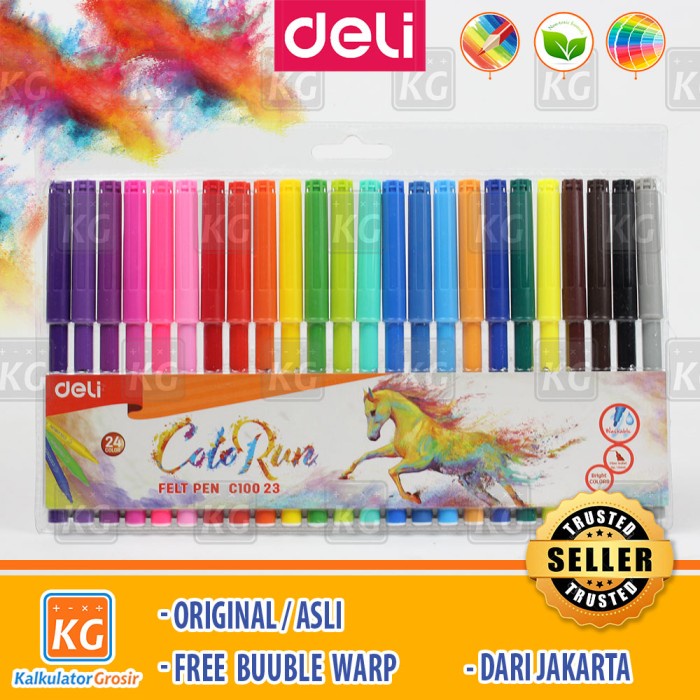 

Mantap Deli Spidol Warna - Felt Pen Dapat Dicuci 1.0Mm 12 / 18 / 24 Warna Murah