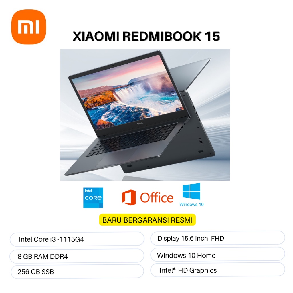 LAPTOP Xiaomi Redmi Book 15 RAM 8 SSD 256-512 intel core-i3 Layar 15,6 inci BARU