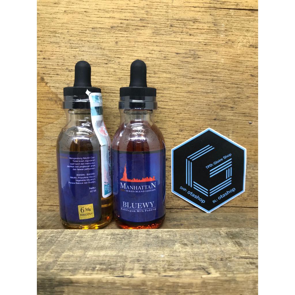 Manhattan Bluewy 60ml 3mg 6mg 9mg 12mg 18mg 24mg liquid vape vapor pod pods pita cukai DTL - MTL