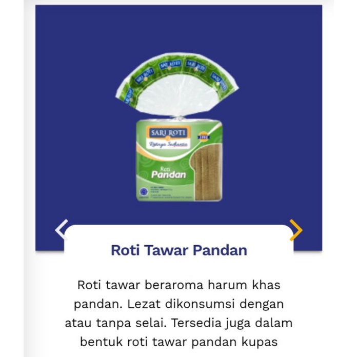 

Sari Roti Tawar Pandan