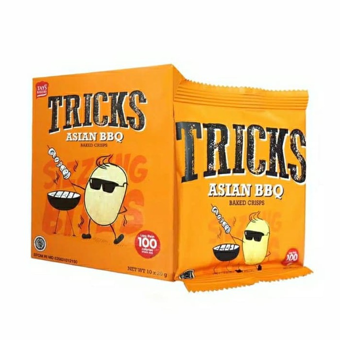 

Tricks Crisps 10 x 18 gr Potato Baked Crisps Rasa Asian BBQ Snack Cemilan Enak