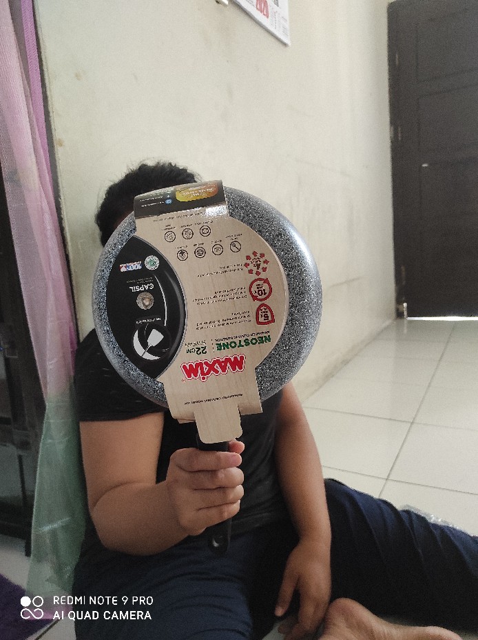 Maxim Frying Pan Keramik Tanpa Minyak 22cm | Wajan Anti Gores | Penggorengan Anti Lengket | Teplon