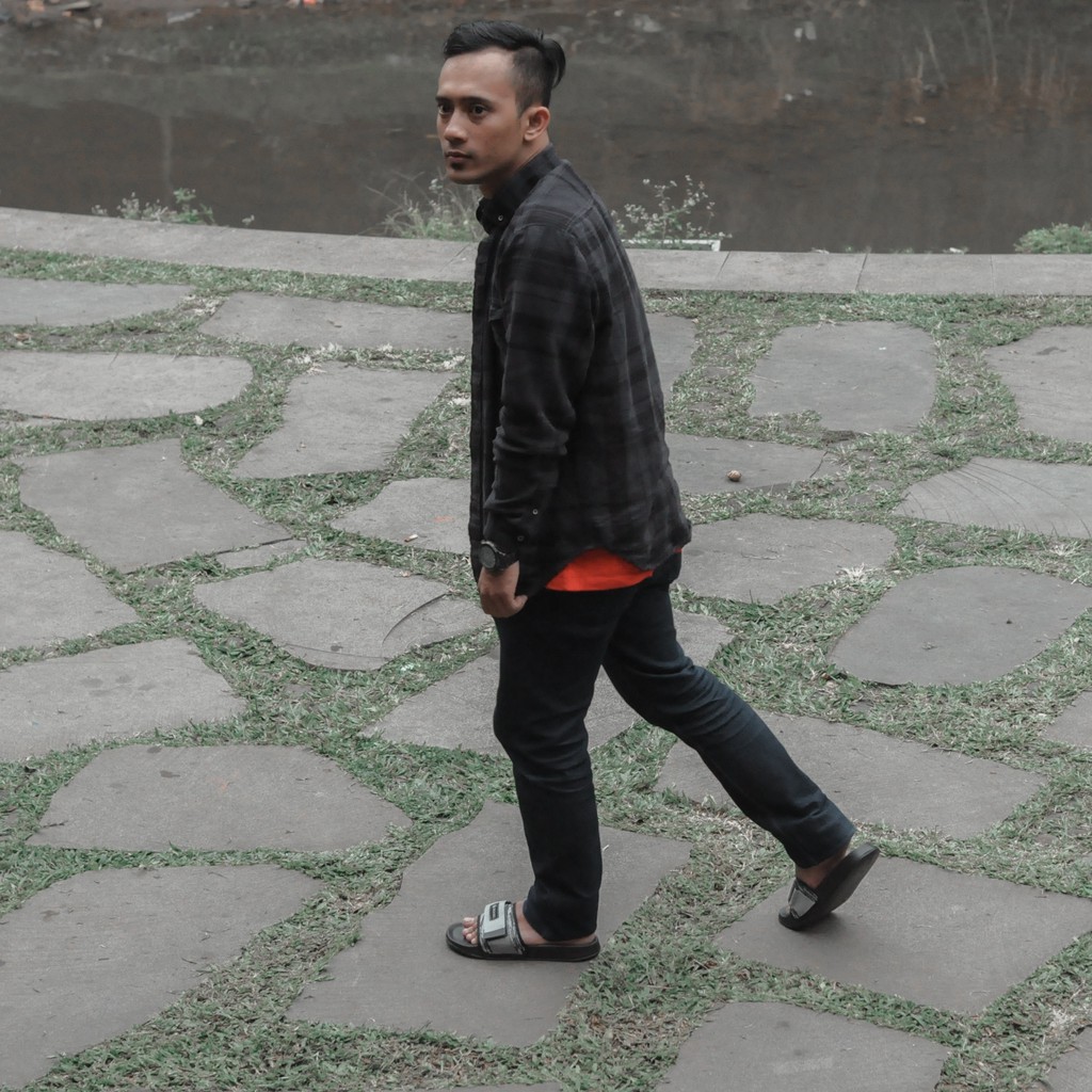 Crousel Sandal slop Casual \ Unisex - Santos Black x Grey-6