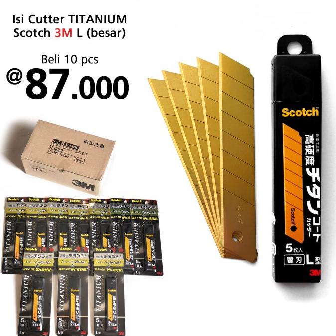 

Refill Cutter Emas, Scotch 3M 18mm Titanium Blade Besar Kode 1026
