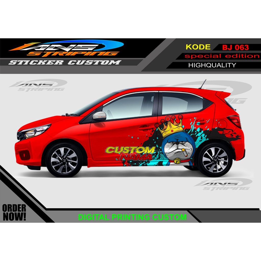 STIKER MOBIL HONDA BRIO DORAEMON