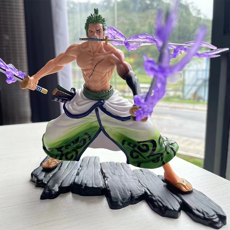 Mainan Action Figure Anime One Piece Roronoa Zoro Fighting Ver 20cm Bahan PVC Untuk Hadiah Anak