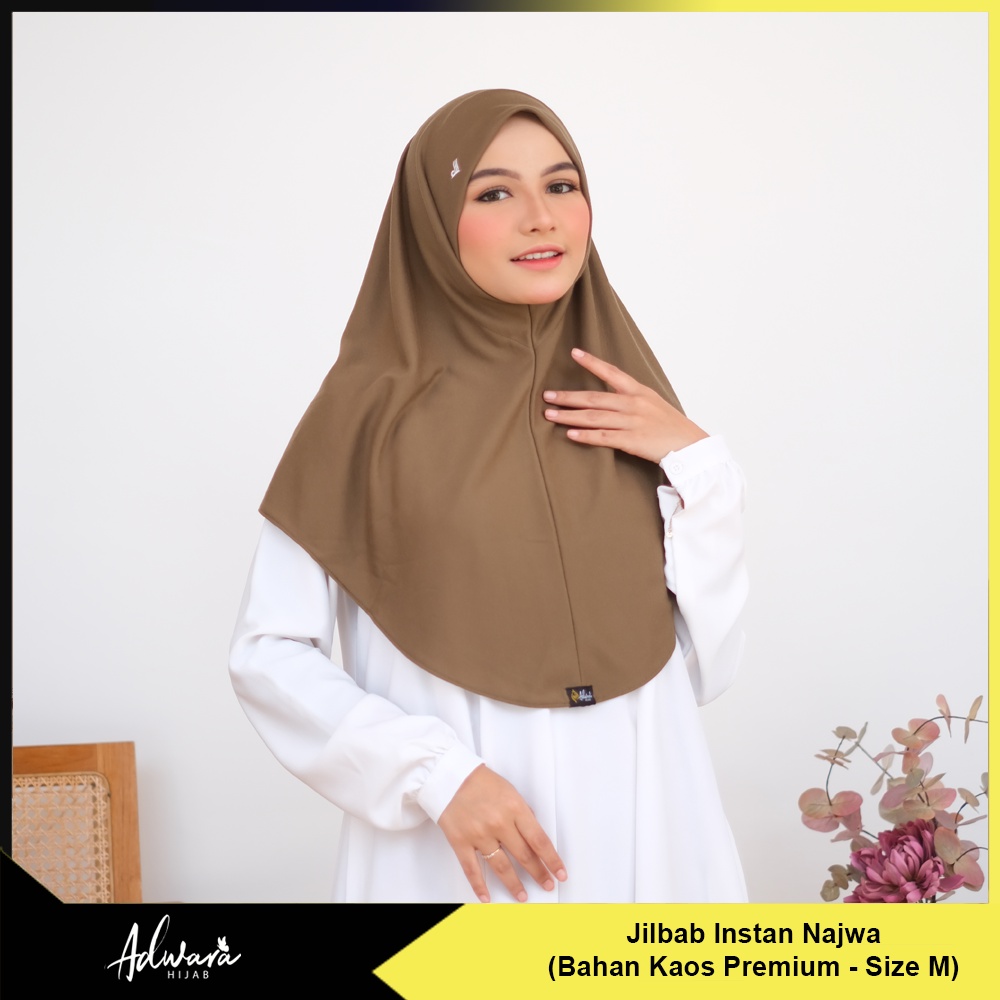 HIJAB KAOS ADWARA Jilbab instan Najwa M Kaos Premium / Hijab instan non pet / Khimar simpel / Khimar mini / jilbab instan kaos