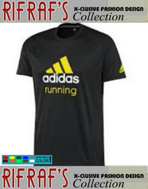 kaos t-shirt adidas running.baju custom ready bigsize