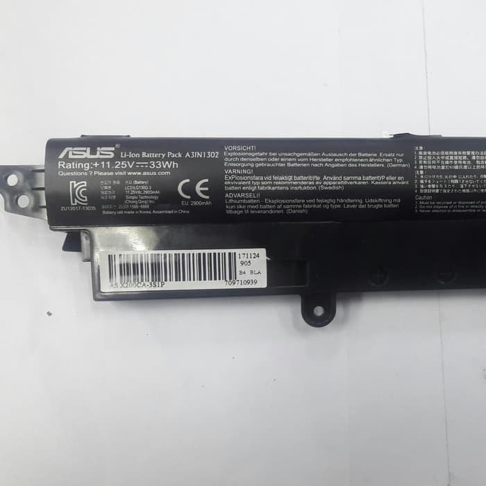 Baterai Asus X200CA, X200M, A31N1302 Original