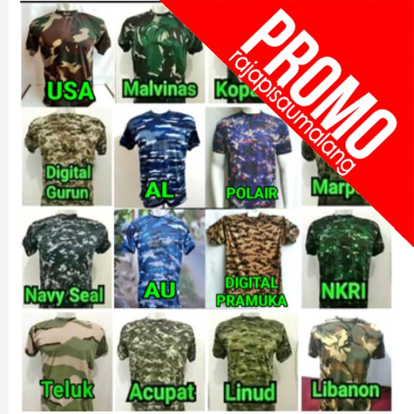 RPM  Kaos Loreng kaos polos army Security TNI polisi PENDEK dalaman