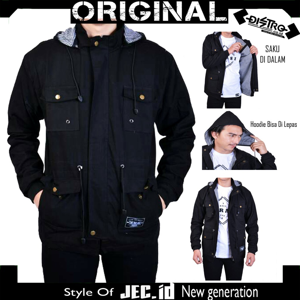 JEC Jaket Parka Polos Full Premium | Jaket Kanvas | Parka Polos | Jaket Gunung | Distro | Pria