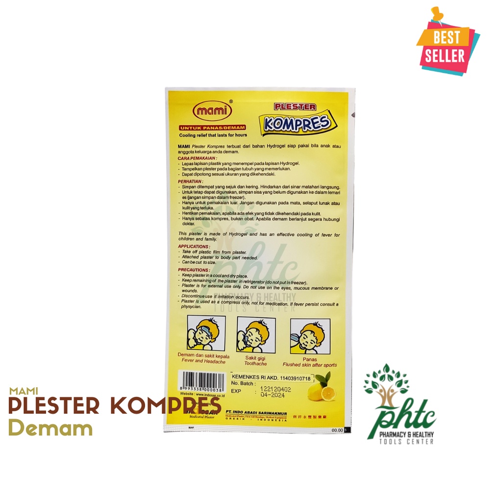 MAMI Plester Kompres Demam Per Sachet l Cooling Relief l Plaster Kompres untuk Panas Atau Demam 1 Sachet Digunakan Pada Anak Atau Anggota Keluarga Anda Demam