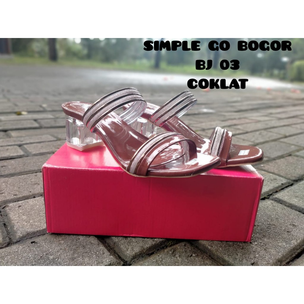 SENDAL KACA WANITA - SANDAL HAK KACA TERBARU 2021 BJ-03 SIZE 37-40