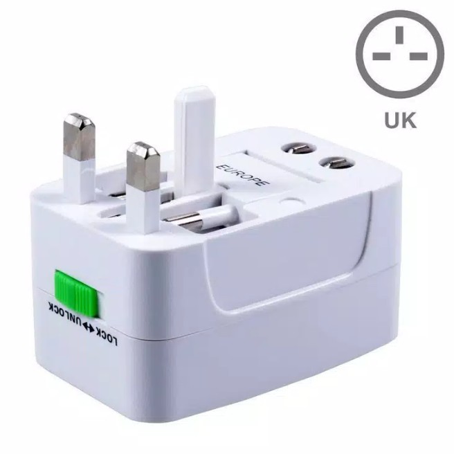 Universal Colokan Listrik Adapter (EU + AU + UK + US Plug) Berguna untuk Haji, Umroh, Traveller dll