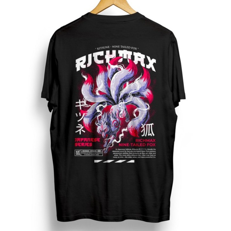 Baju kaos pakaian pria wanita DISTRO kualitas PREMIUM KAOS DISTRO PRIA RICHMAX KITSUNE NINE TALES  J