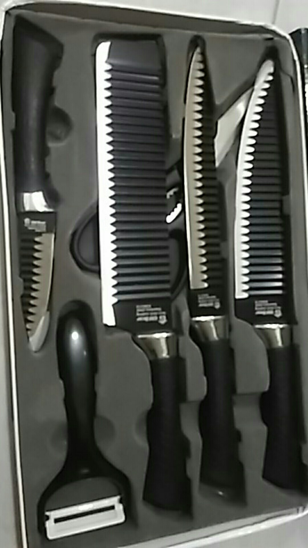 Gm Bear Pisau Dapur Hitam Set 6pcs 1110 - Kitchen Knife Black