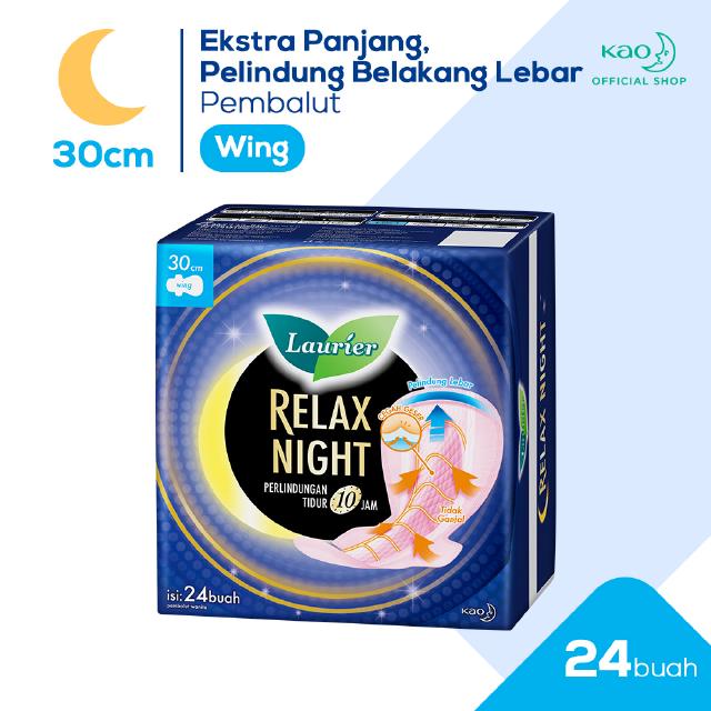 Image of Laurier Relax Night Pembalut Wanita Wing 30cm 24s