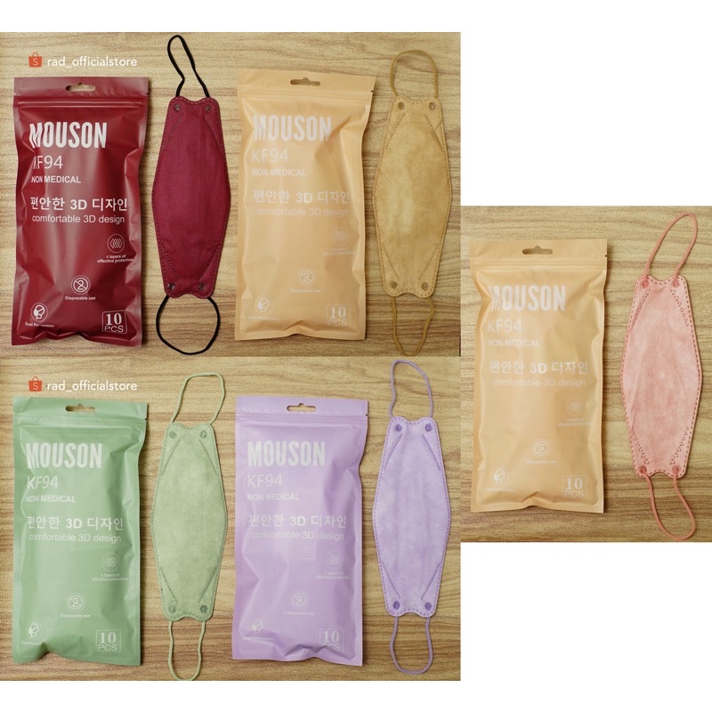 Masker KF94 Mouson warna isi 10 pcs - KF94 model Evo