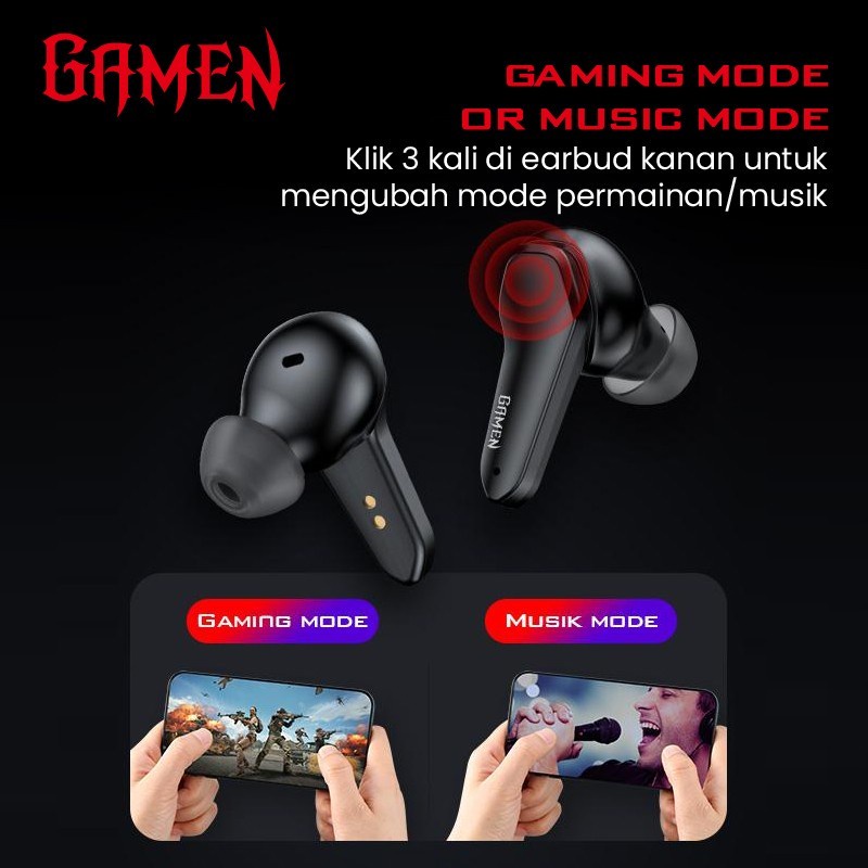 Gamen Sirens Gaming Headset Earphone Low Latency Bluetooth TWS Vivan