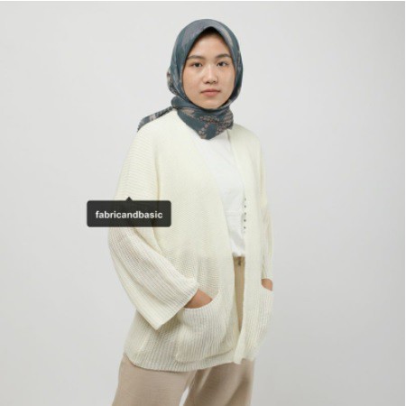 LAVELLA/LOOCY CARDY 7 GET  oversized - cardy wanita - kardigan wanita - kardigan bigsize-BROKEN WHITE (PUTIH)