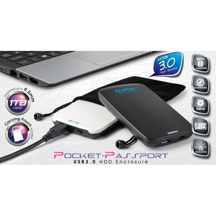 EXTERNAL BOX 2 5  CLIPTECH RZE 280 USB 3