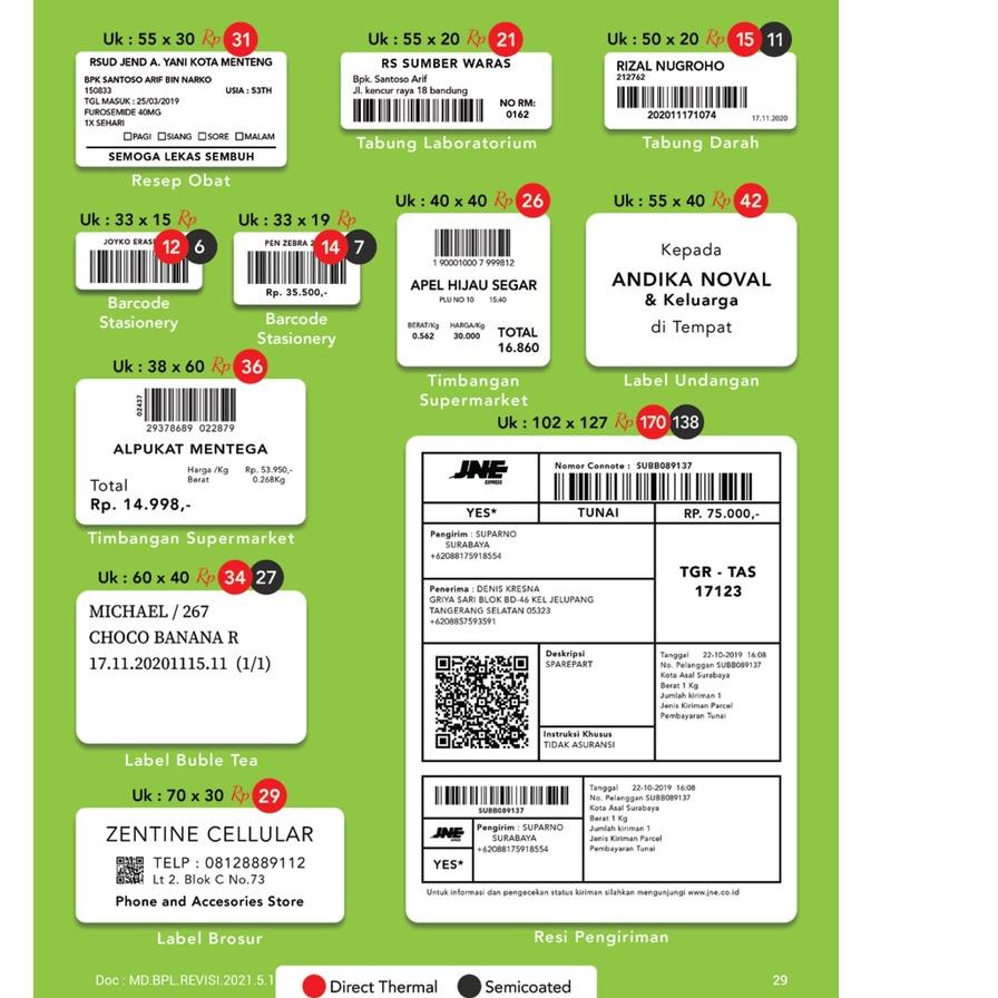 

오 Direct Thermal 100x150 , Kertas Label Pengiriman BLUEPRINT Lite 100 x 150 mm 200Pcs CF Special