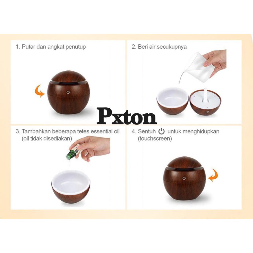 Humidifier Air 300ML/500ML/1000ML Aromaterapi Difuser Dengan Remote (TIDAK FREE OIL) TERMURAH-7