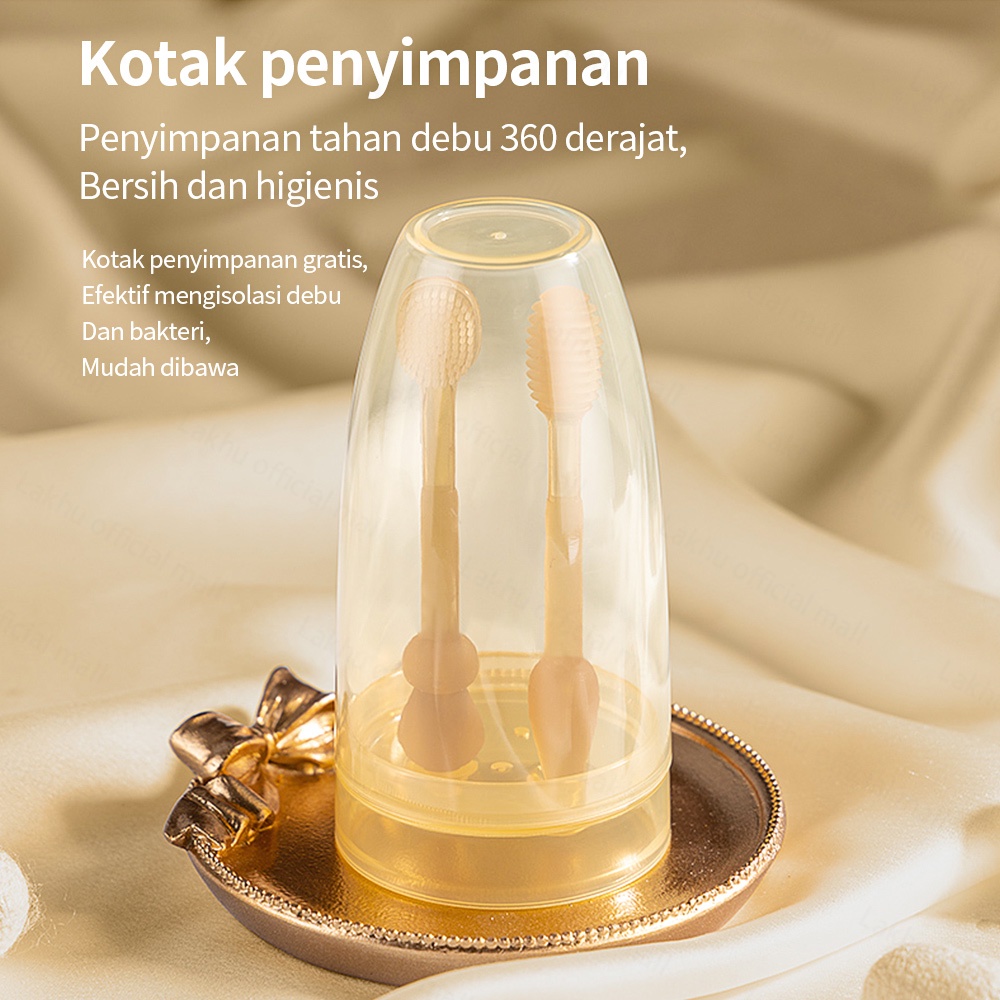 Lakhu 3 in 1 sikat gigi bayi new born pembersih sikat lidah bayi dengan cangkir