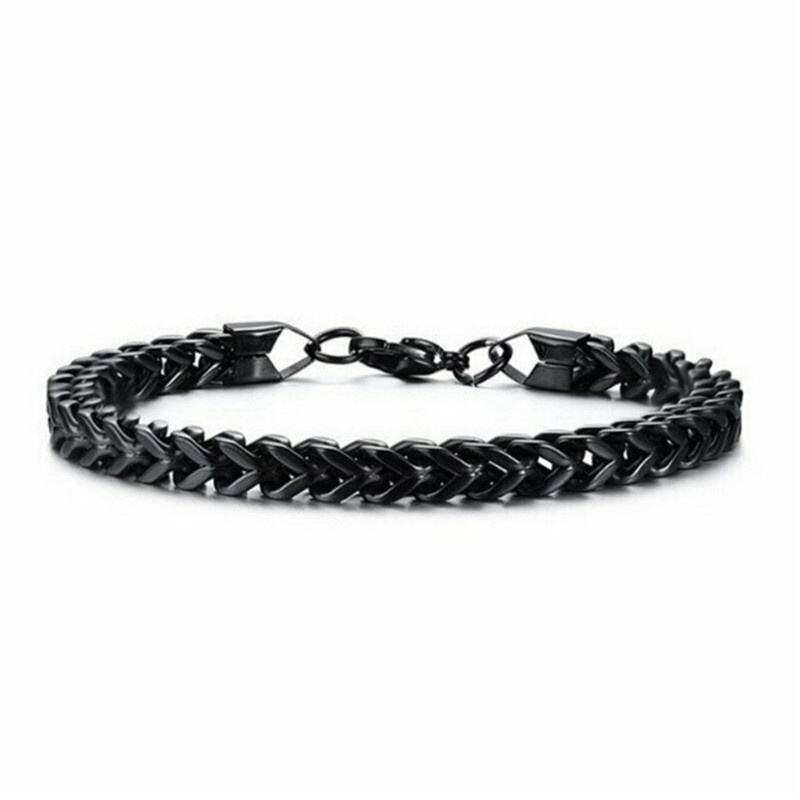 Gelang Rantai Ular Baja Titanium Sederhana Fashion Pria dan Wanita