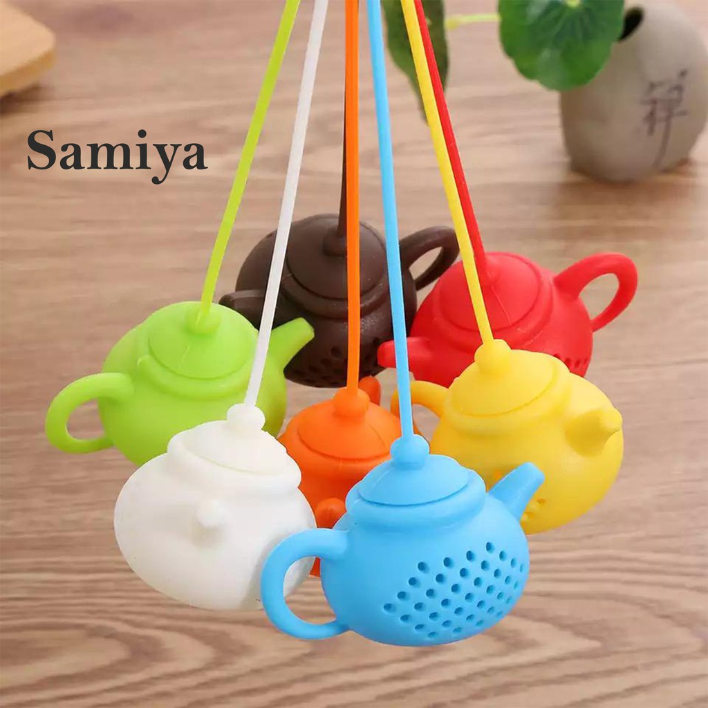 saringan teh silikon / silicone tea bag filter infuse strainer / cute silicone teapot infuser