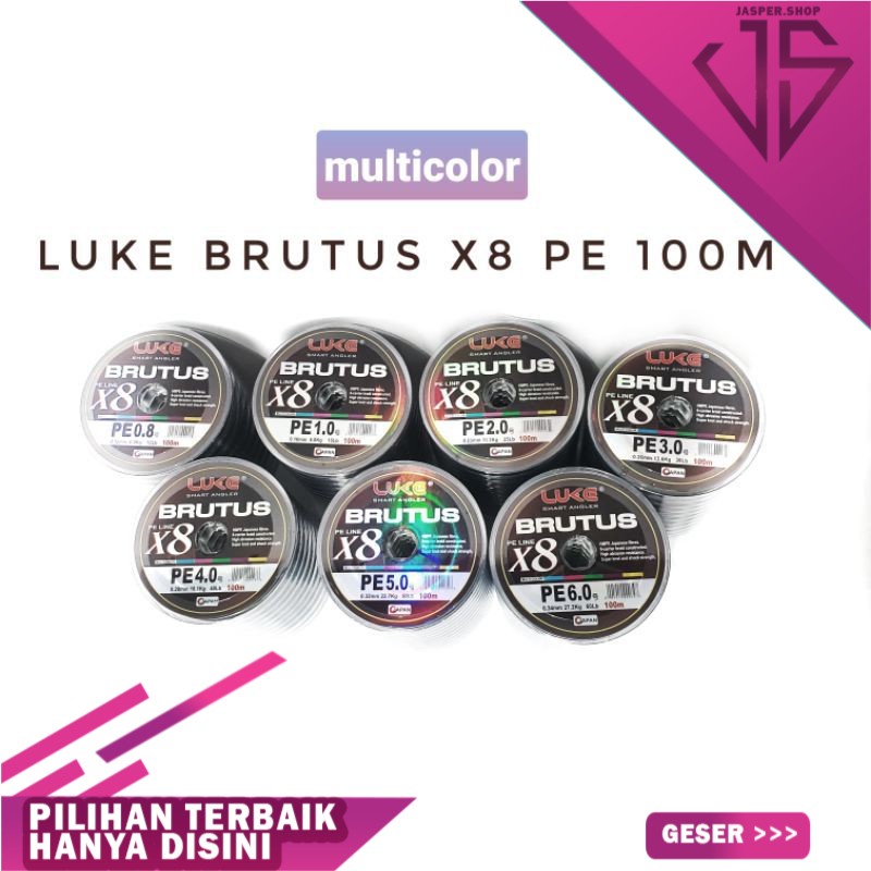 Luke Brutus X8 PE 100M - BENANG PANCING SENAR PE