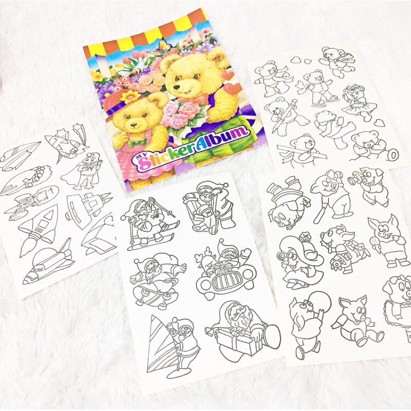 

Stiker Album Buku Mewarnai Anak Gambar Beruang Teddy Bear Sticker Book Album Buku Gambar Mewarnai Anak Kids Activity Book Children