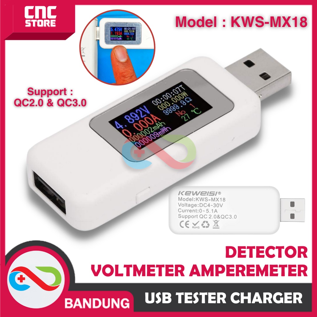 USB TESTER VOLTMETER AMPEREMETER CHARGER  DETECTOR MX18