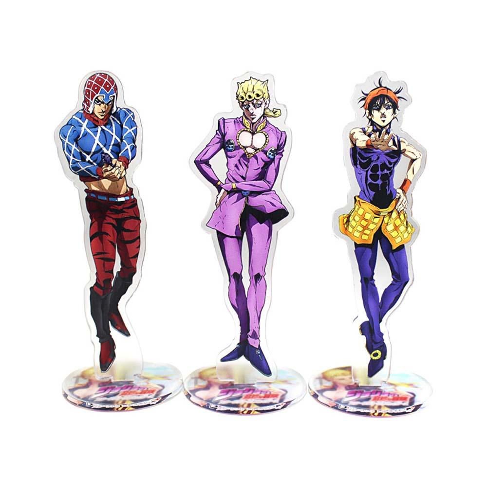 Lanfy JoJo Bizarre Adventure Kartun Anime Akrilik Dekorasi Mainan Koleksi Model Action Figure JoJo Figure Model Plat