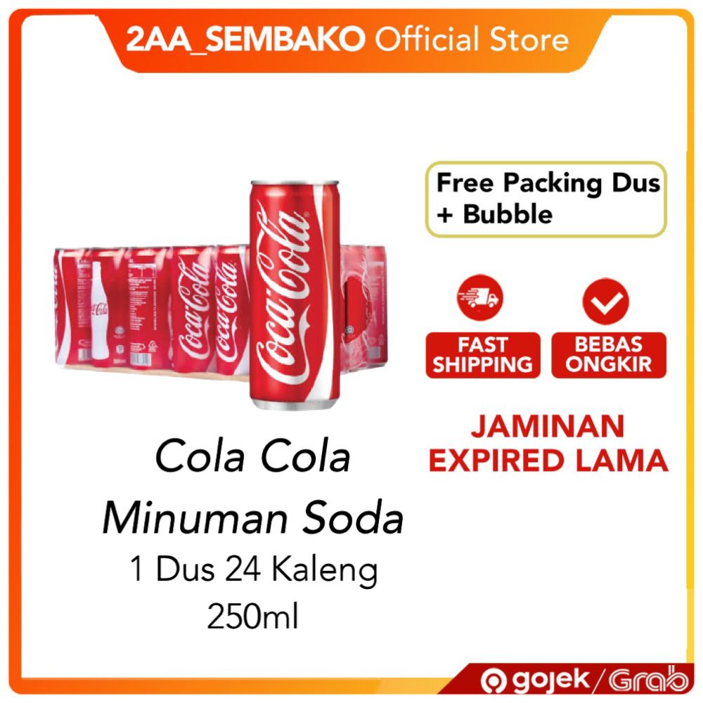

Cola Cola Kaleng 250ml 1 dus
