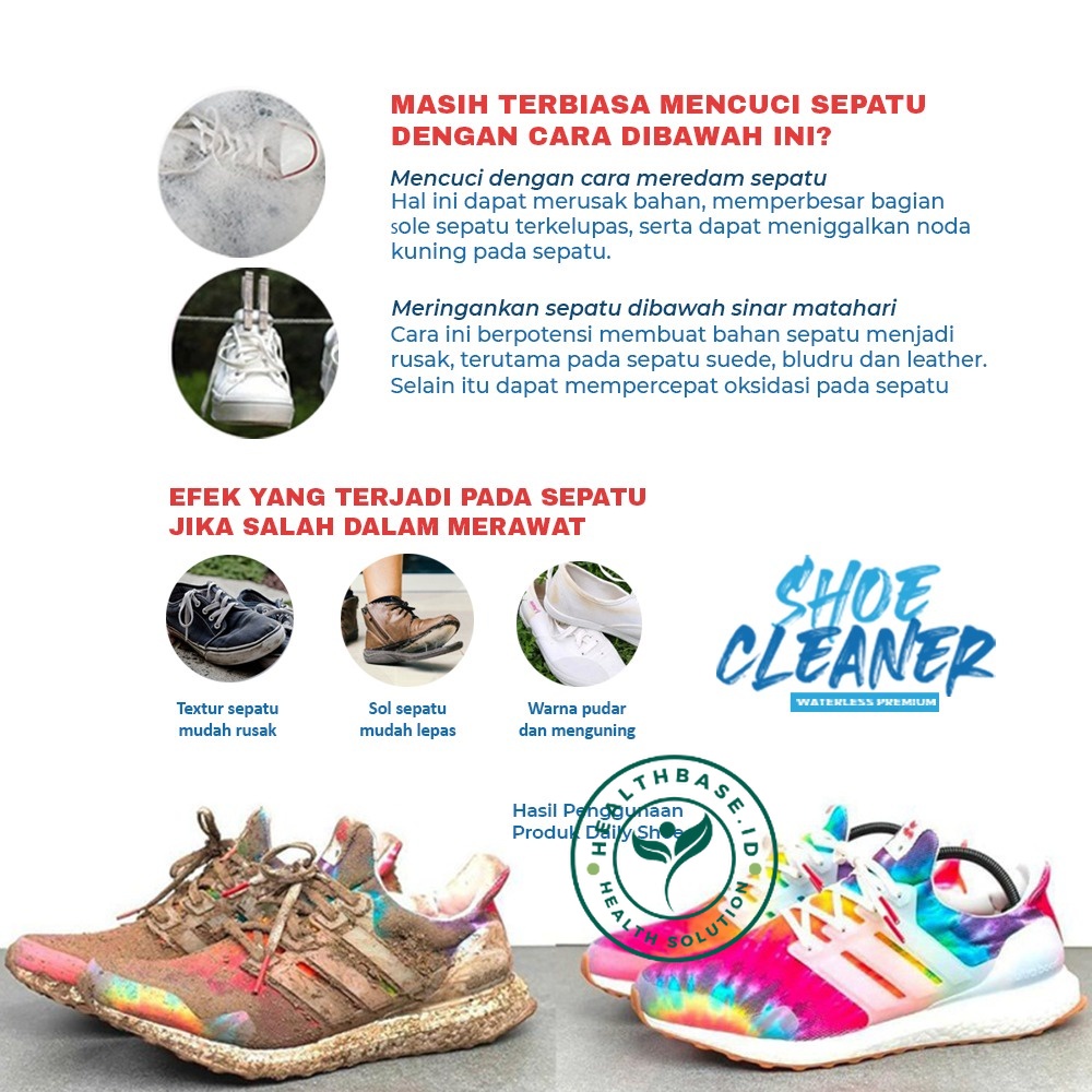 WATERLESS SHOE CLEANER | PEMBERSIH &amp; PEMUTIH SEPATU AMPUH | SABUN CUCI PERAWATAN SEPATU