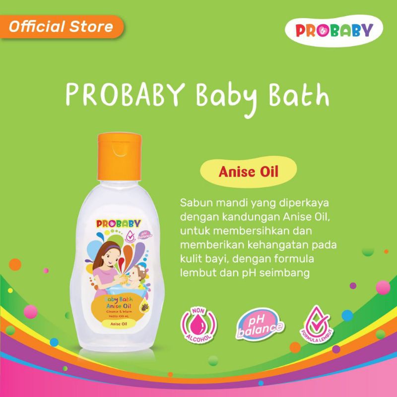 PROBABY Pro Baby Bath and Shampoo 200ml Silky Cuddle Cheerful Giggle, Anise Oil / Sabun sampo Bayi