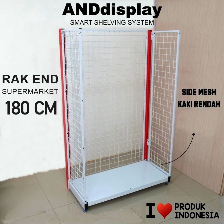 RAK END SUPERMARKET 180 CM KAKI RENDAH - GONDOLA RAK MINIMARKET ISLAND