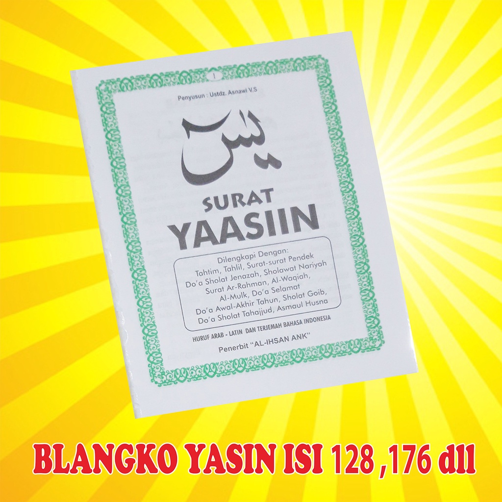 Yasin Blangko custom isi 128 halaman