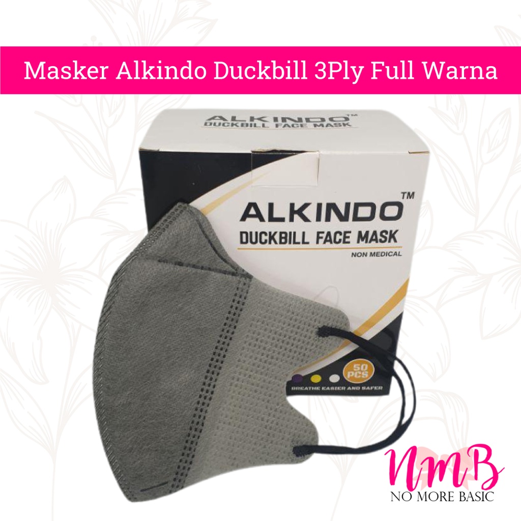 Masker Alkindo Duckbill Full Warna Garis 3ply Isi 50 Face Mask 3 Ply Medical Mask Anti Virus