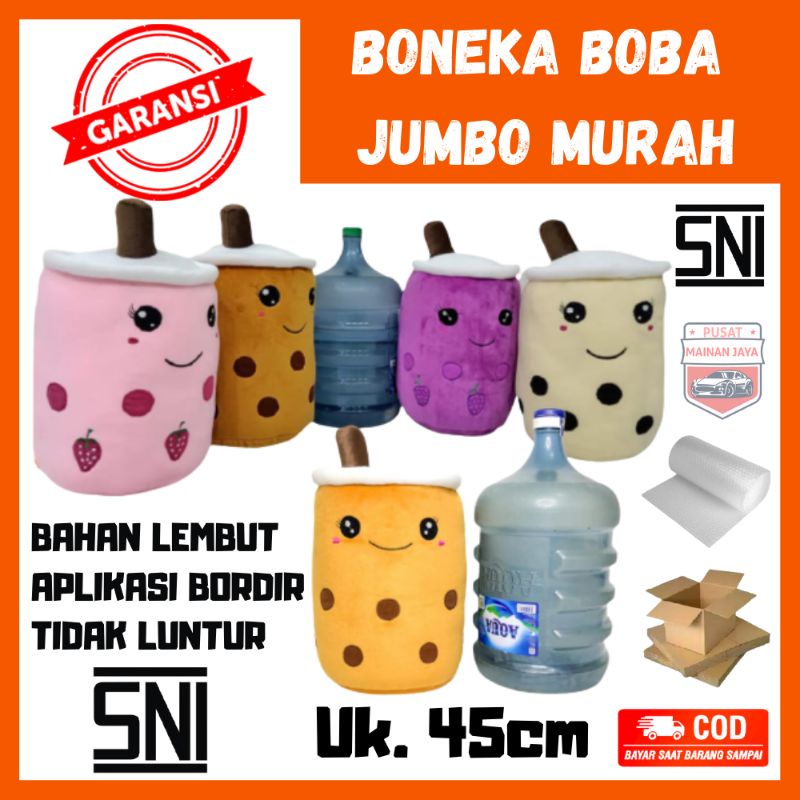 Boneka Boba Lampu LED jumbo murah viral bahan halus tinggi 45cm boneka Boba jumbo 70cm murah LED ber