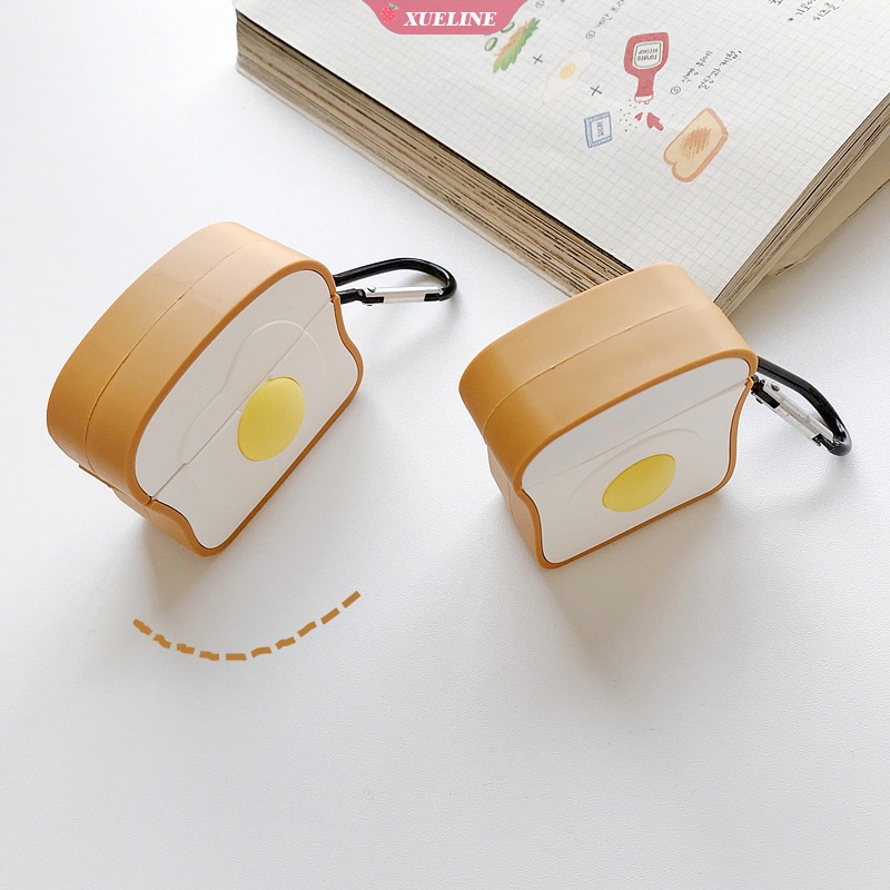 Casing Soft Case Silikon Bentuk Roti Panggang Untuk AirPods 1 / 2 / 3 pro