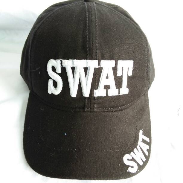 topi police/swat canvas sweading bordir timbul