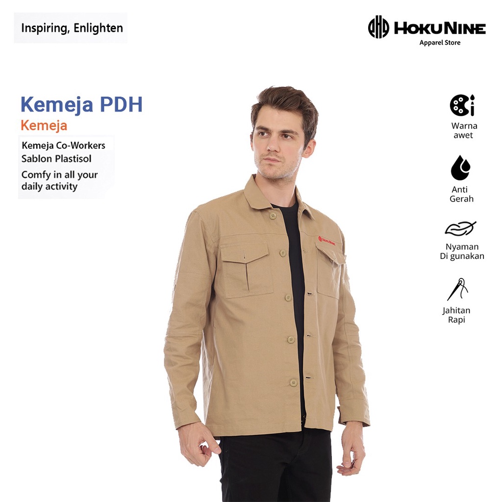 Jaket Outdoor Hokunine PDH Bahan Tebal Kemeja Pria Kemeja Seragam Kerja Outer Pria