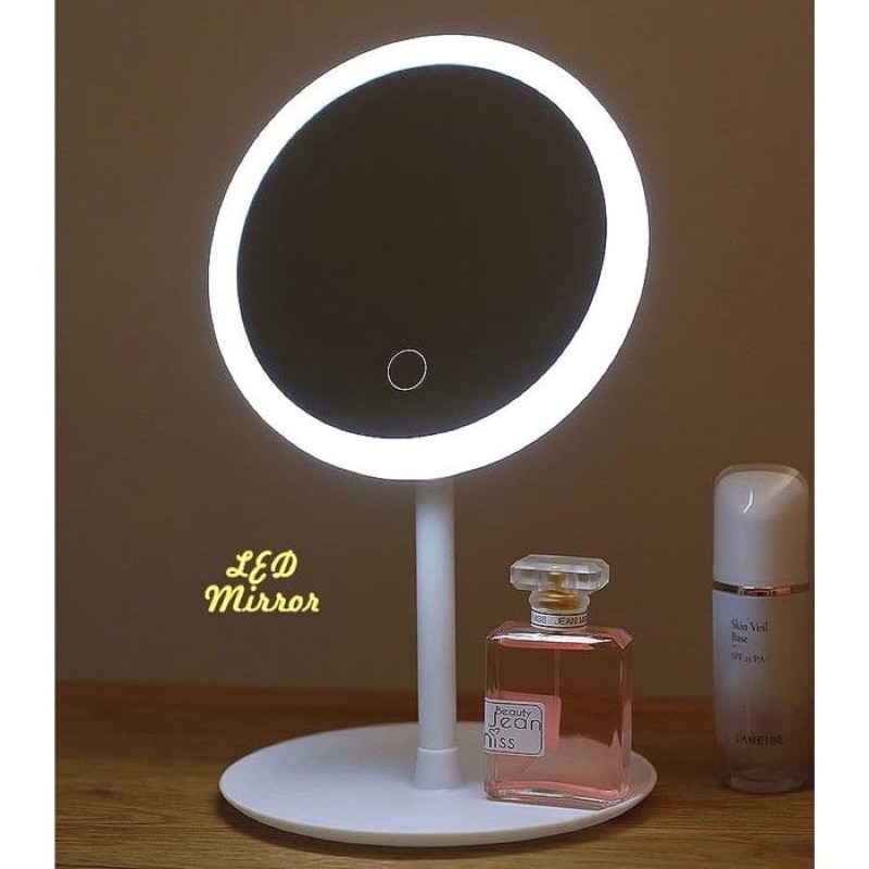 LED STANDING MIRROR RECHARGEABLE (Kaca Lampu)